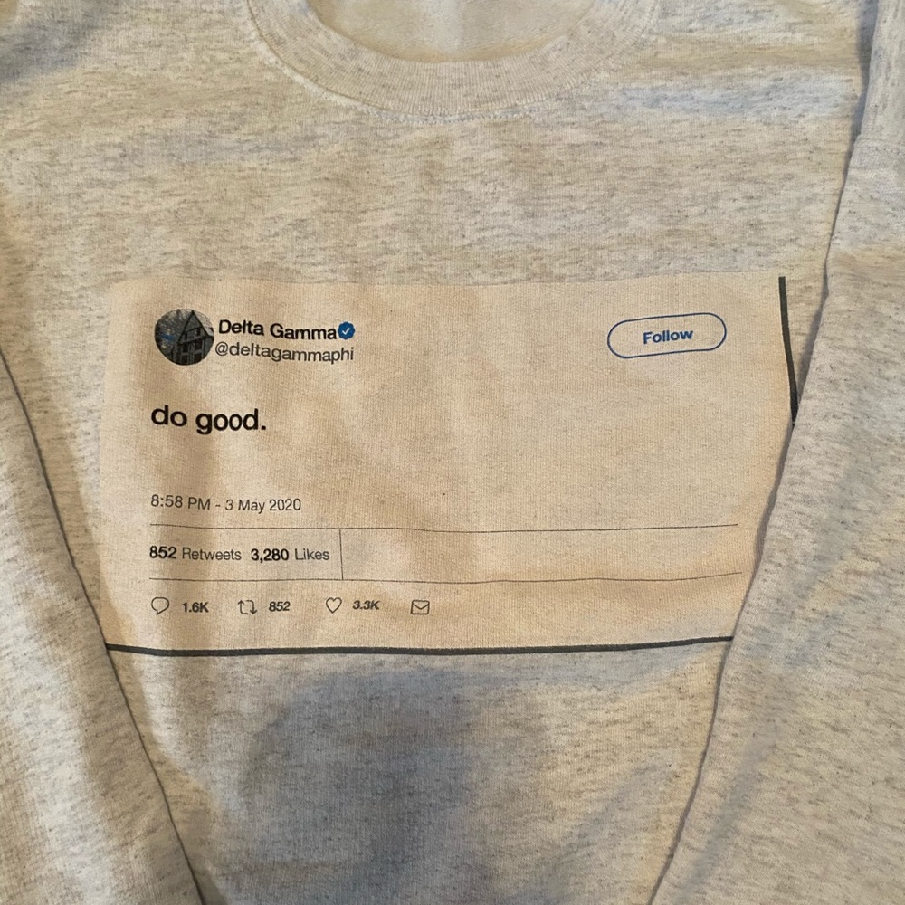 DELTA GAMMA “do good” crew neck sz L